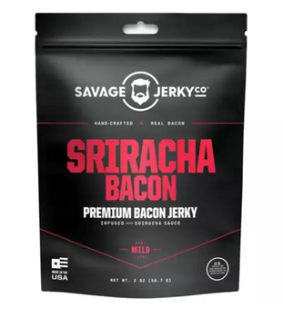 SAVAGE JERKY CO: Sriracha Bacon Premium Bacon Jerky, 2 oz