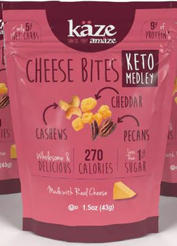 KAZE: Keto Medley Cheese Bites Cashew Pecan Cheddar, 1.5 oz