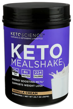 KETO SCIENCE: Vanilla Cream Mealshake, 20.7 oz