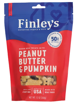 FINLEYS: Peanut Butter Pumpkin Crunchy Dog Biscuits, 12 oz