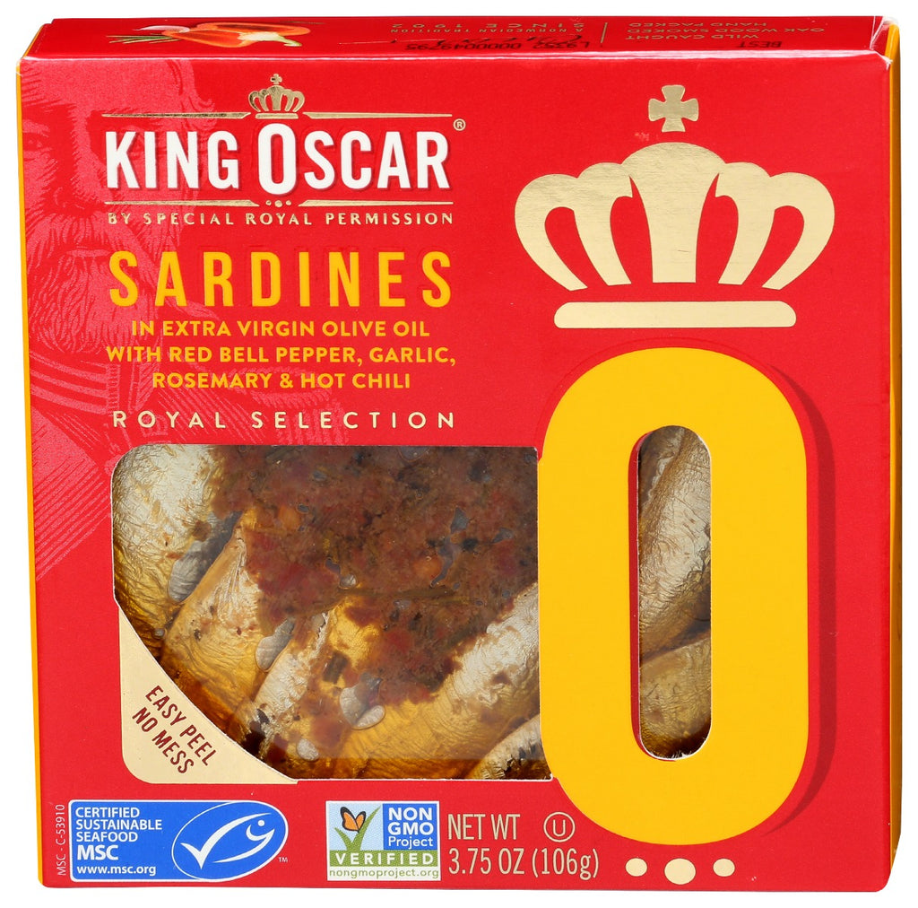 KING OSCAR: Extra Virgin Olive Oil Red Bell Pepper Garlic Rosemary Chili, 3.75 oz