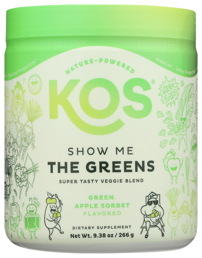 KOS: Show Me The Greens Green Apple Sorbet Flavored, 10 oz