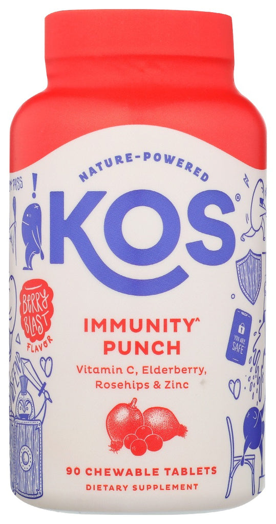 KOS: Immunity Punch Berry Blast Chewable Tablets, 90 tb