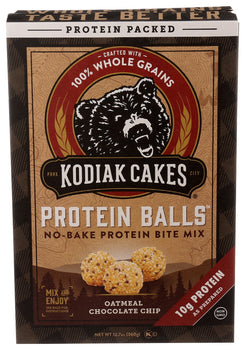 KODIAK: Oatmeal Chocolate Chip Protein Balls, 12.7 oz