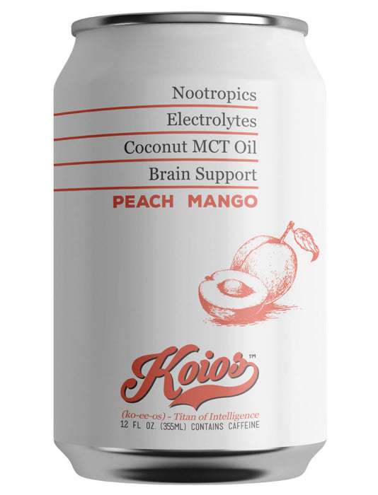 KOIOS: Peach Mango Sparkling Brain Energy, 12 fo