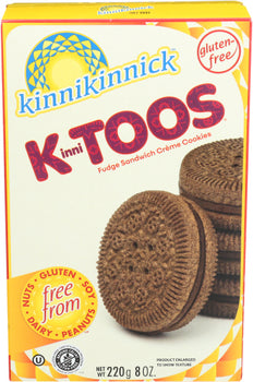 KINNIKINNICK: Kinnitoos Fudge Sandwich Creme Cookies, 8 oz