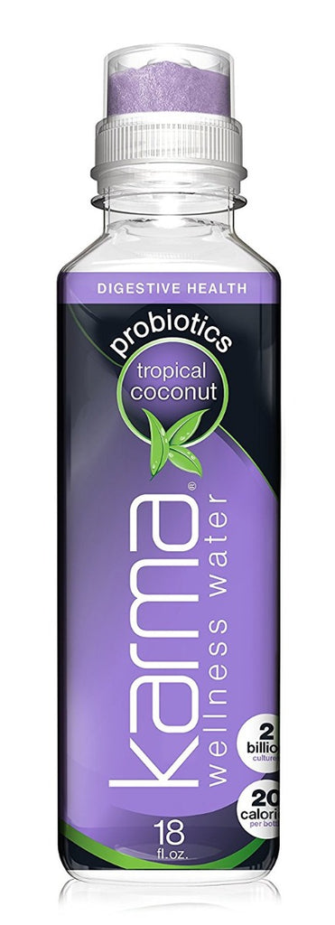 KARMA WELLNESS WATER: Probiotics Drink Tropical Coconut, 18 oz