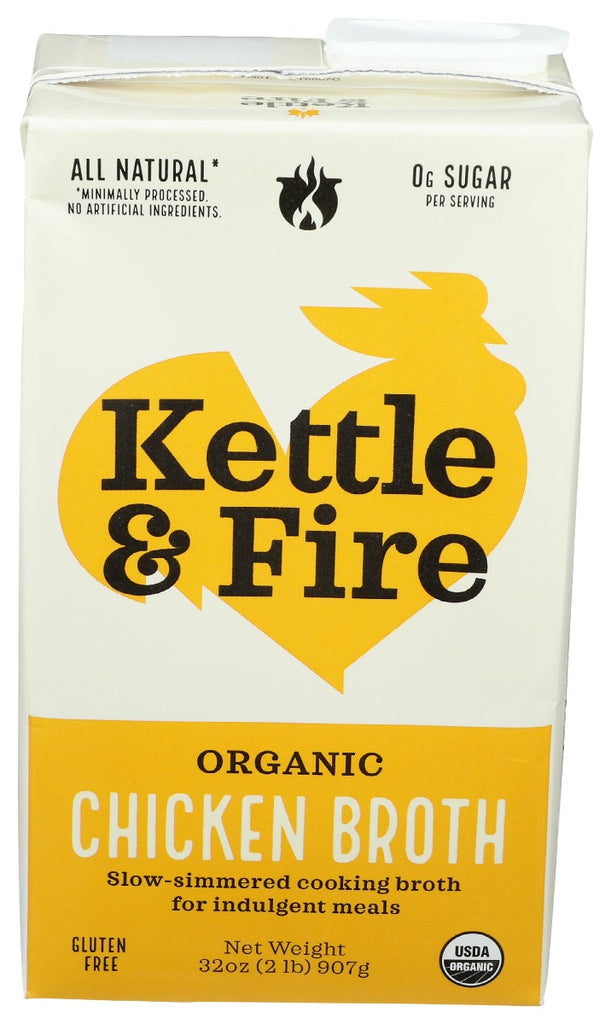 KETTLE AND FIRE: Chicken Cooking Broth, 32 oz