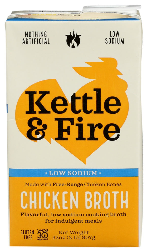 KETTLE AND FIRE: Chicken Low Sodium Cooking Broth, 32 oz