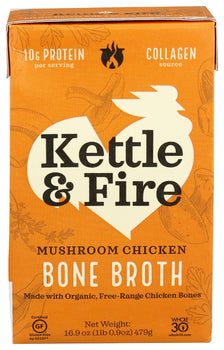 KETTLE AND FIRE: Mushroom Chicken Bone Broth, 16.9 fo