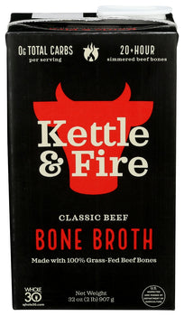 KETTLE AND FIRE: Beef Bone Broth, 32 oz