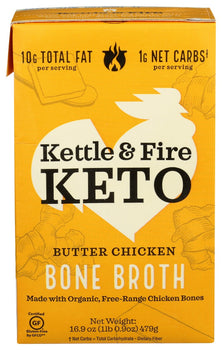 KETTLE AND FIRE: Butter Chicken Bone Broth, 16.9 oz