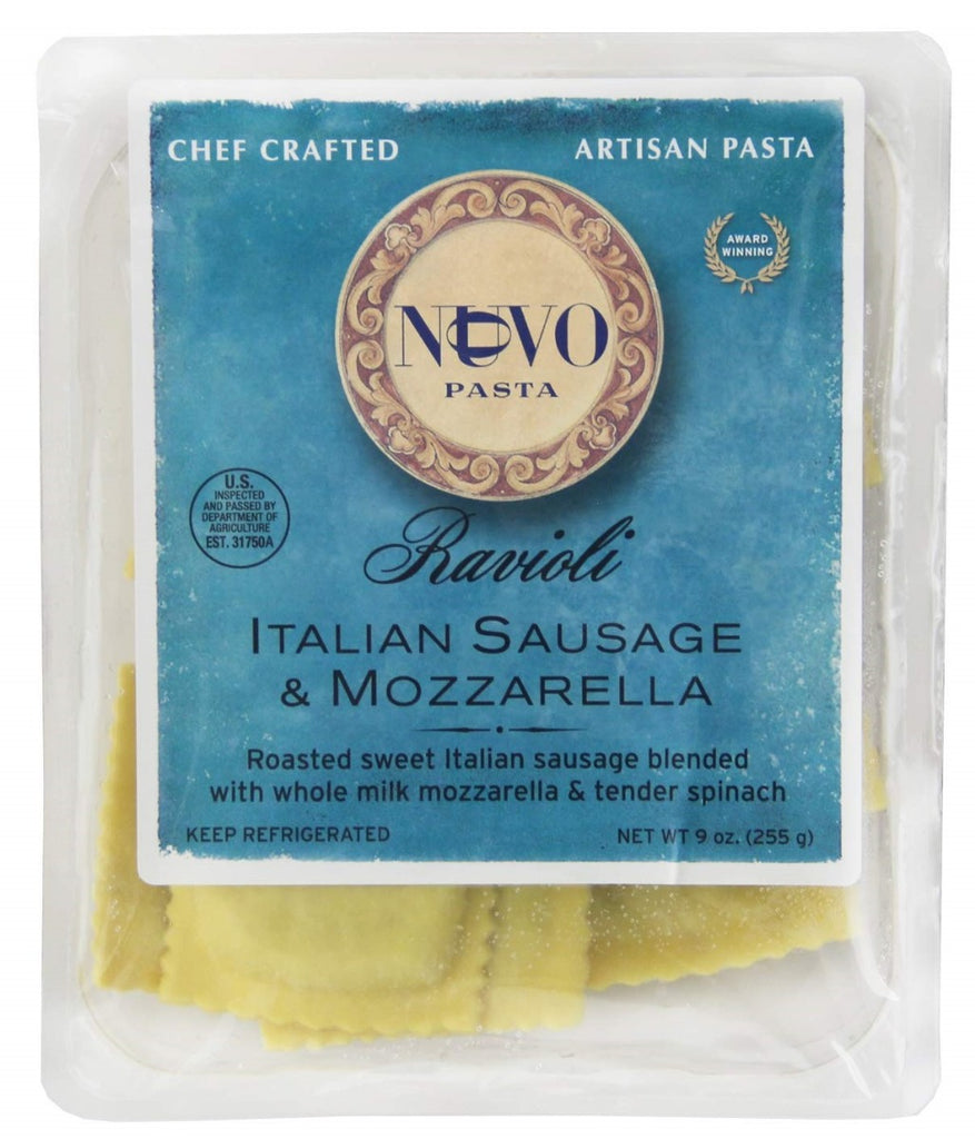 NUOVO PASTA: Italian Sausage & Mozzarella Ravioli Pasta, 9 oz