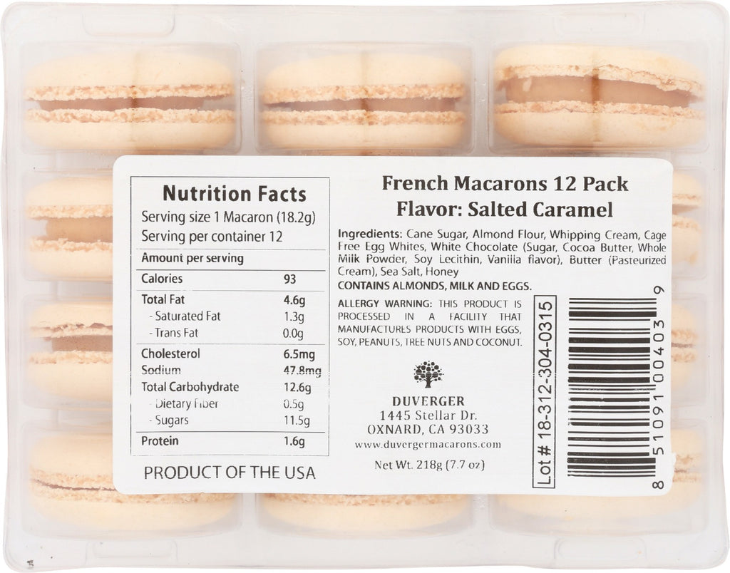 DUVERGER: French Macarons Salted Caramel, 72 pc