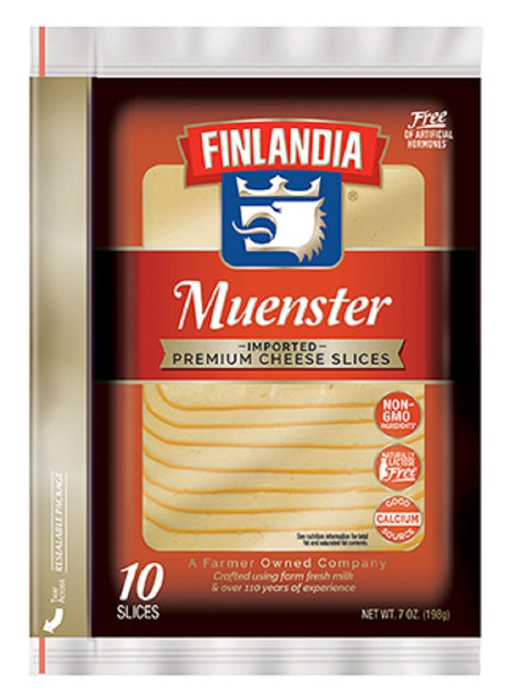 FINLANDIA: Muenster Imported Premium Cheese Slices, 7 oz