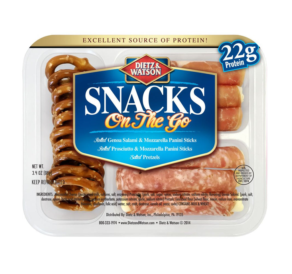 DIETZ AND WATSON: Snacks On the Go Genoa and Prosciutto Panini with Pretzels, 3.40 oz