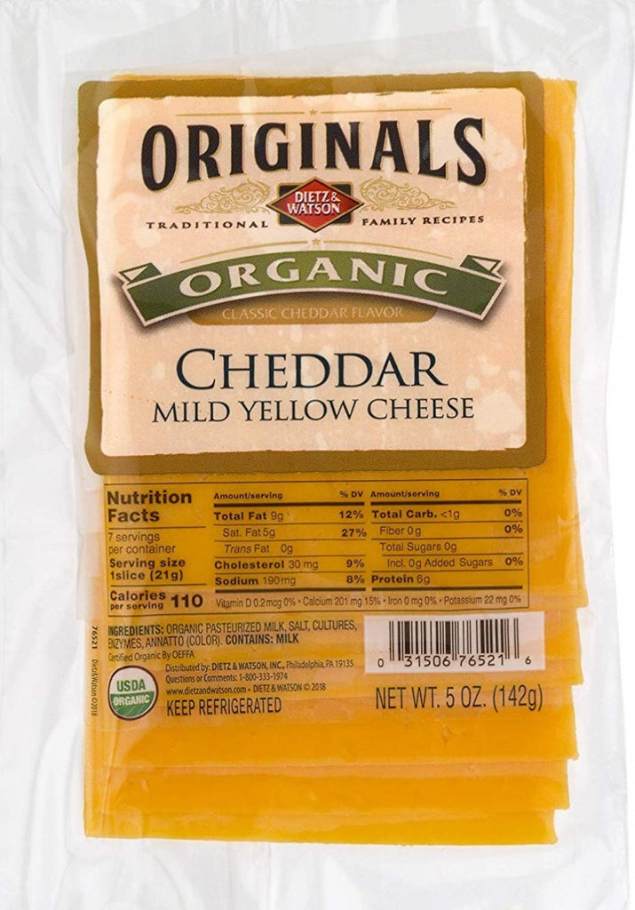 DIETZ AND WATSON: Cheddar Mild Yellow Pre-Sliced Cheese, 5 oz