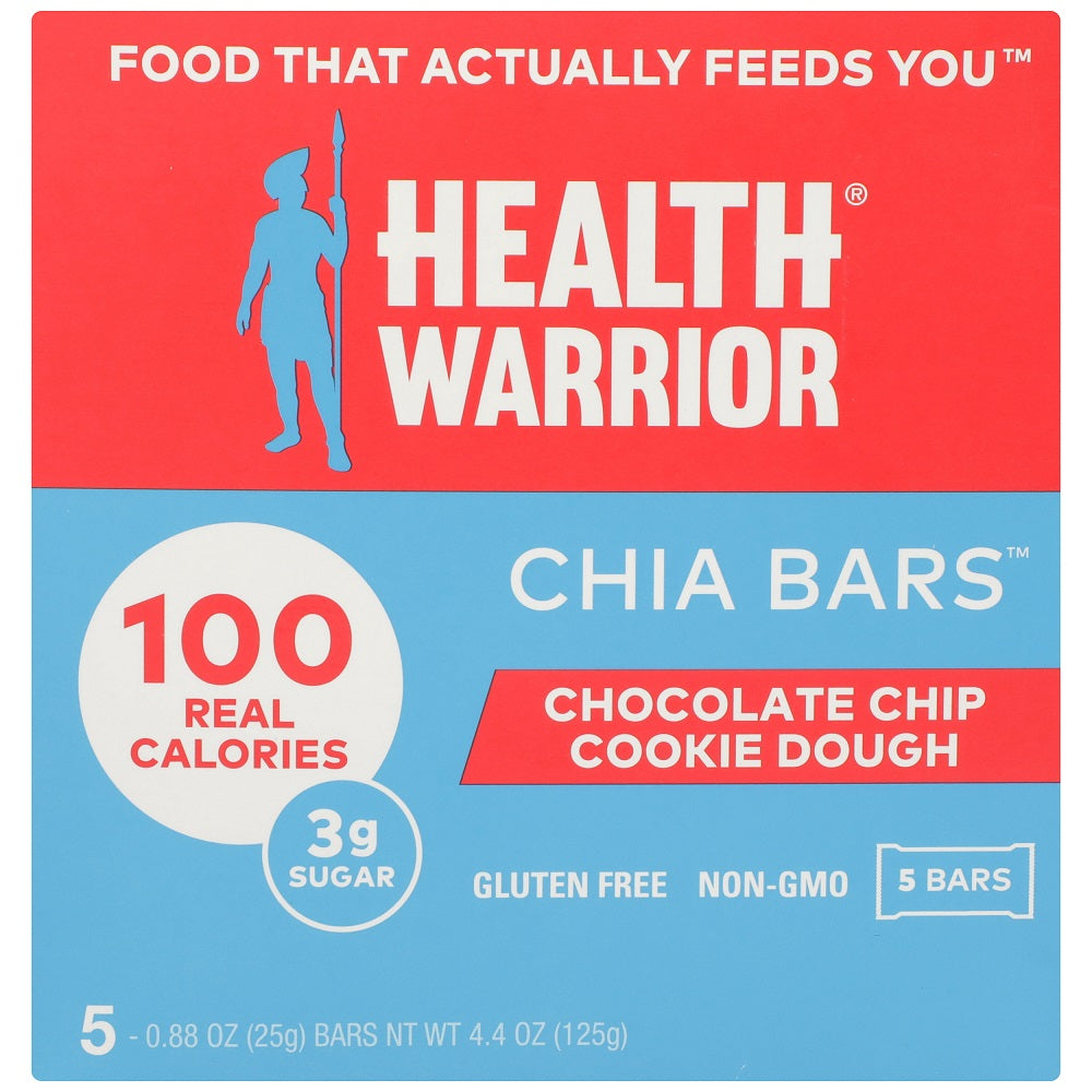 HEALTH WARRIOR: Chocolate Chip Cookie Dough Chia Bar, 4.40 oz