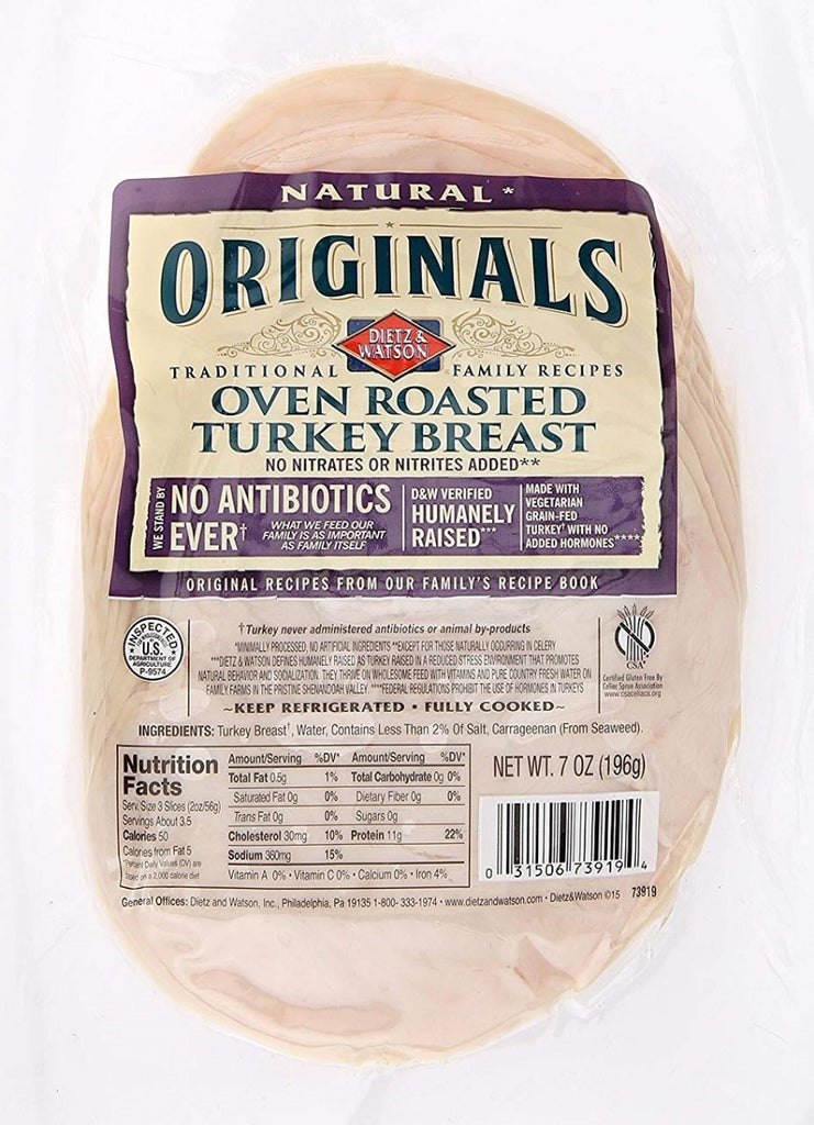 DIETZ AND WATSON: Oven Roasted Turkey Breast, 7 oz