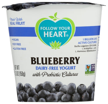 FOLLOW YOUR HEART: Blueberry Dairy-Free Yogurt, 5.3 oz