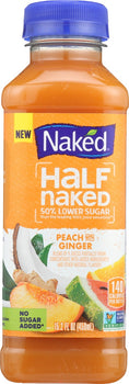 NAKED JUICE: Fruit Smoothie with 50% Lower Sugar Peach with Ginger, 15.20 oz