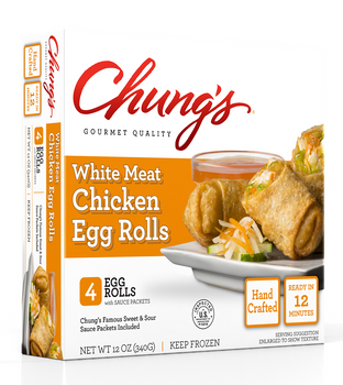 CHUNG'S GOURMET QUALITY: White Meat Chicken Egg Rolls 4 Count, 12 oz