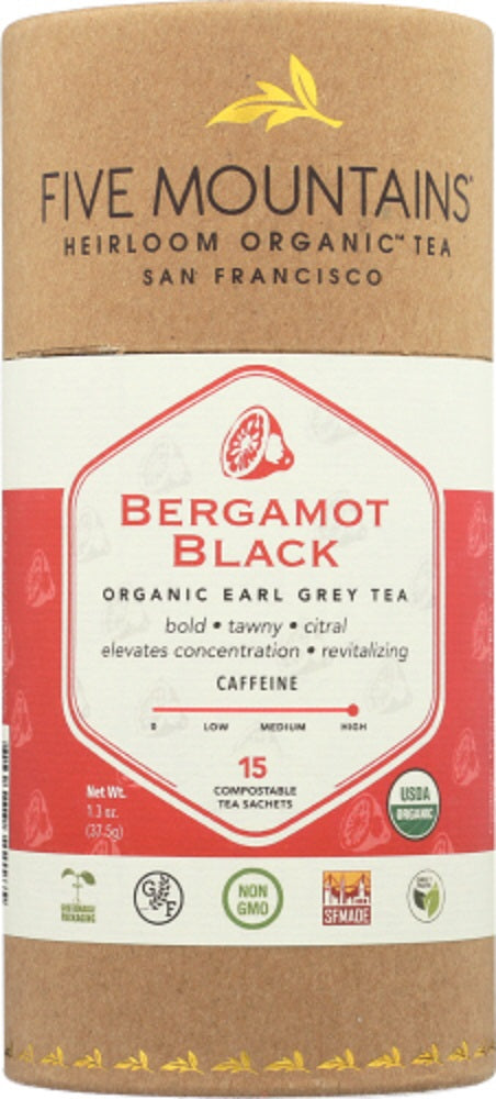 FIVE MOUNTAINS: Bergamot Black (Earl Grey) Tea, 15 bg