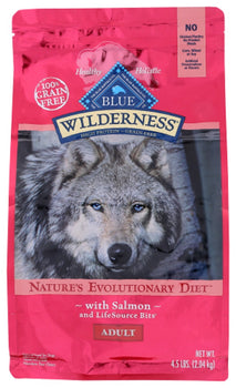 BLUE BUFFALO: Wilderness Adult Dog Food Salmon Recipe, 4.50 lb