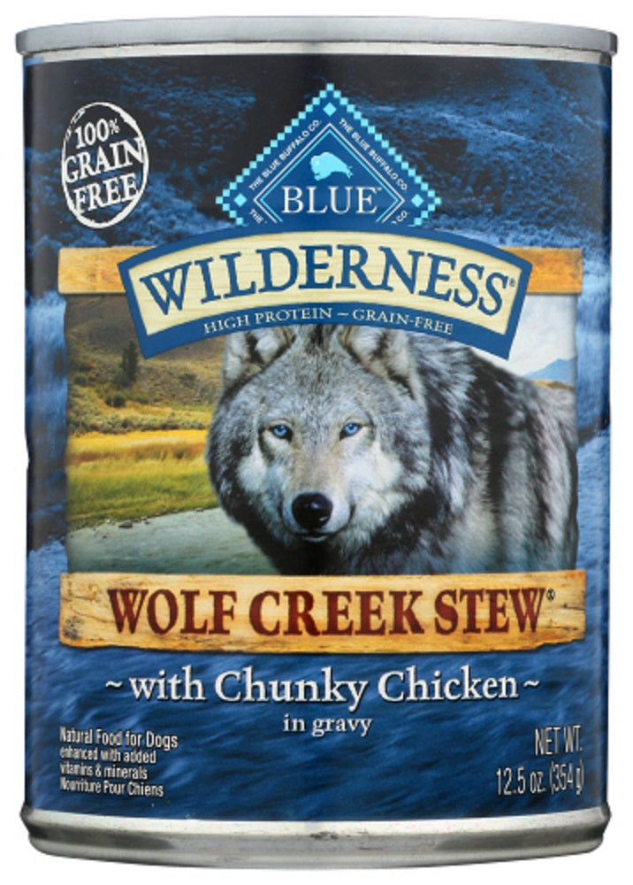 BLUE BUFFALO: Wilderness Wolf Creek Stew Adult Dog Food Chunky Chicken Stew, 12.50 oz