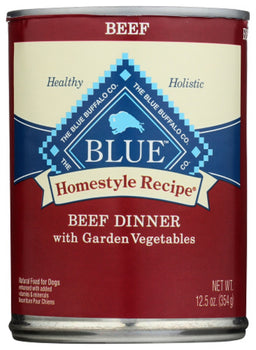 BLUE BUFFALO: Homestyle Recipe Adult Dog Food Beef Dinner with Garden Vegetables, 12.50 oz