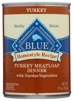 BLUE BUFFALO: Homestyle Recipe Adult Dog Food Turkey Meatloaf Dinner with Garden Vegetables, 12.50 oz