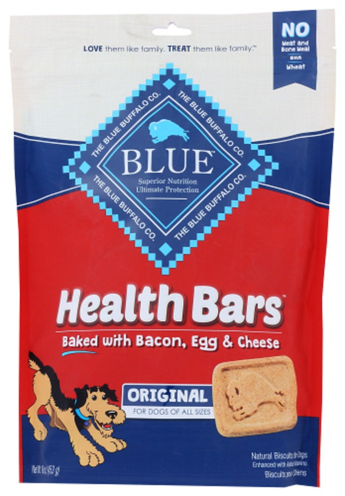 BLUE BUFFALO: Health Bars Baked with Bacon, Egg and Cheese Crunchy Dog Biscuits, 16 oz