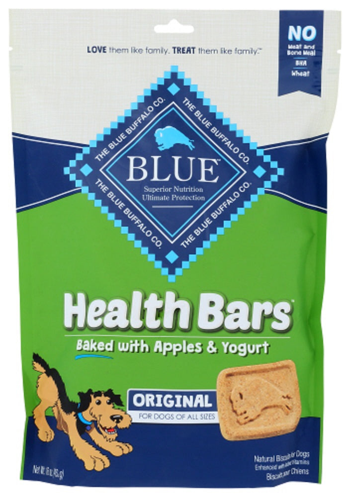 BLUE BUFFALO: Health Bars Baked with Apples and Yogurt Crunchy Dog Biscuits, 16 oz