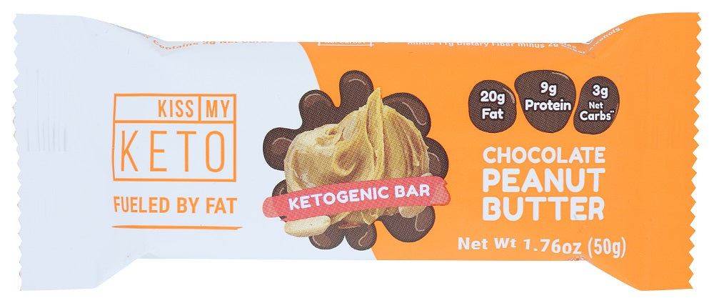 KISS MY KETO: Chocolate Peanut Butter Keto Bar, 1.76 oz