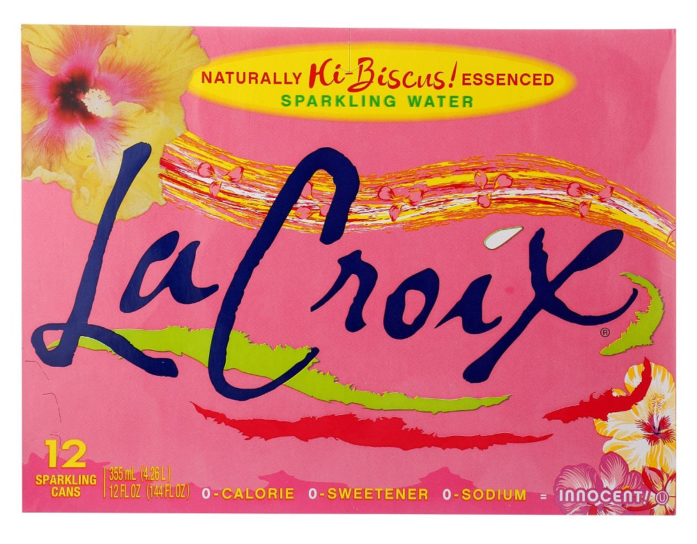 LA CROIX: Hi-Biscus Sparkling Water 12 Pack, 144 fl oz