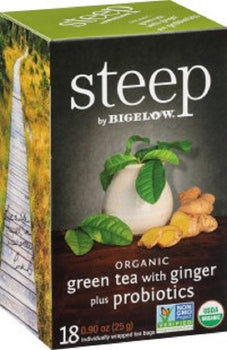 BIGELOW: Steep Organic Green Tea with Ginger Plus Probiotics, 0.90 oz