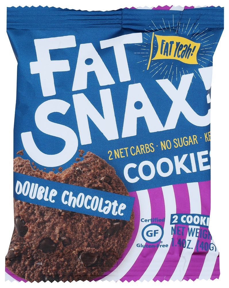 FAT SNAX: Double Chocolate Chip Cookies, 1.40 oz