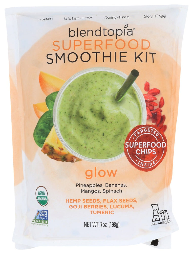 BLENDTOPIA: Glow Organic Superfood Smoothie Kit, 7oz