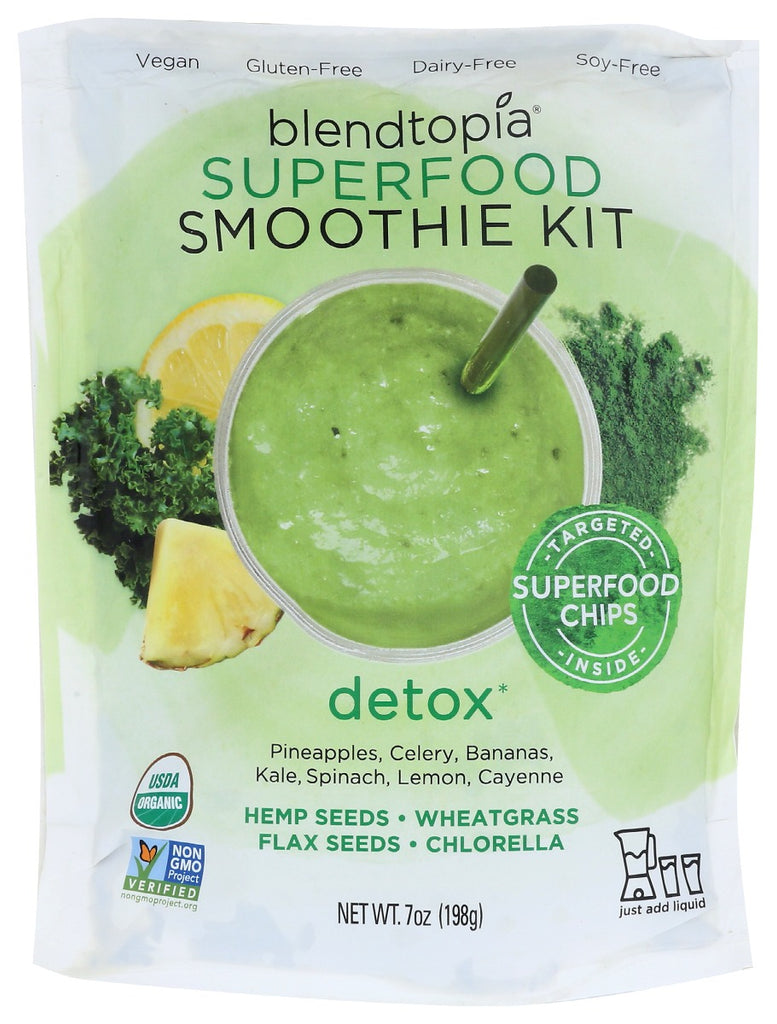 BLENDTOPIA: Detox Organic Superfood Smoothie Kit, 7oz