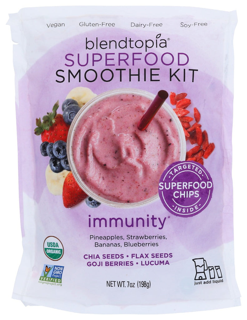 BLENDTOPIA: Immunity Organic Superfood Smoothie Kit, 7 oz