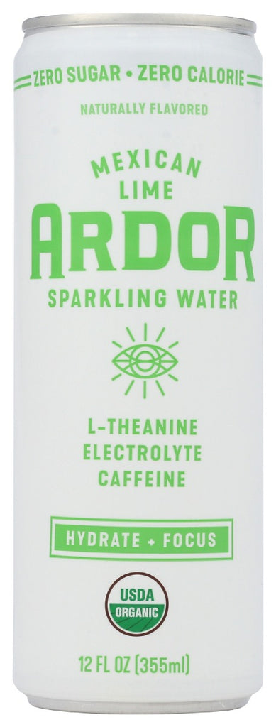 ARDOR ORGANIC: Mexican Lime Sparkling Water, 12 fo