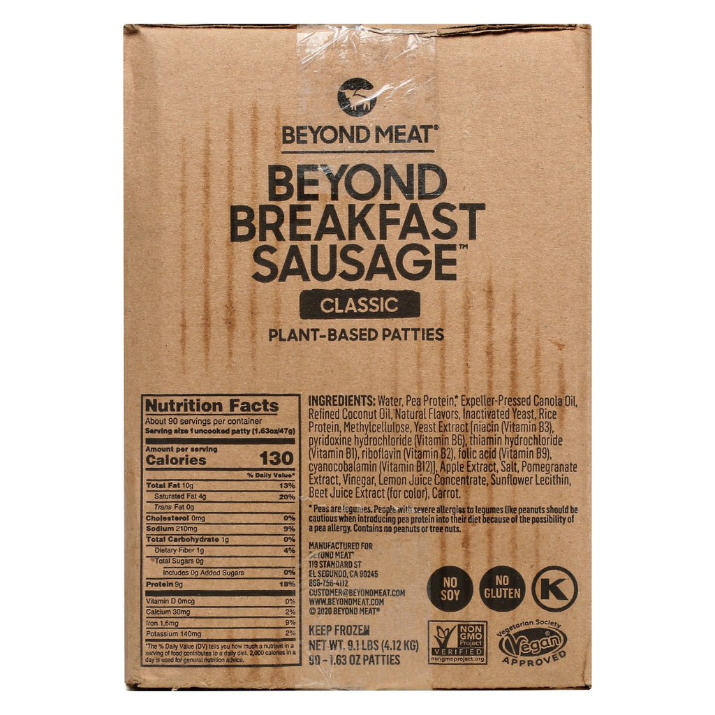 BEYOND MEAT: Beyond Breakfast Sausage Classic Plant Based Patties, 9.1 lb