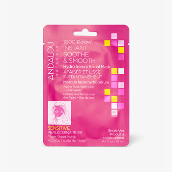 ANDALOU: 1000 Roses Instant Soothe & Smooth Sheet Mask, 0.6 fo