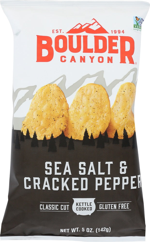 BOULDER CANYON: Sea Salt and Cracked Pepper Potato Chips, 5 oz