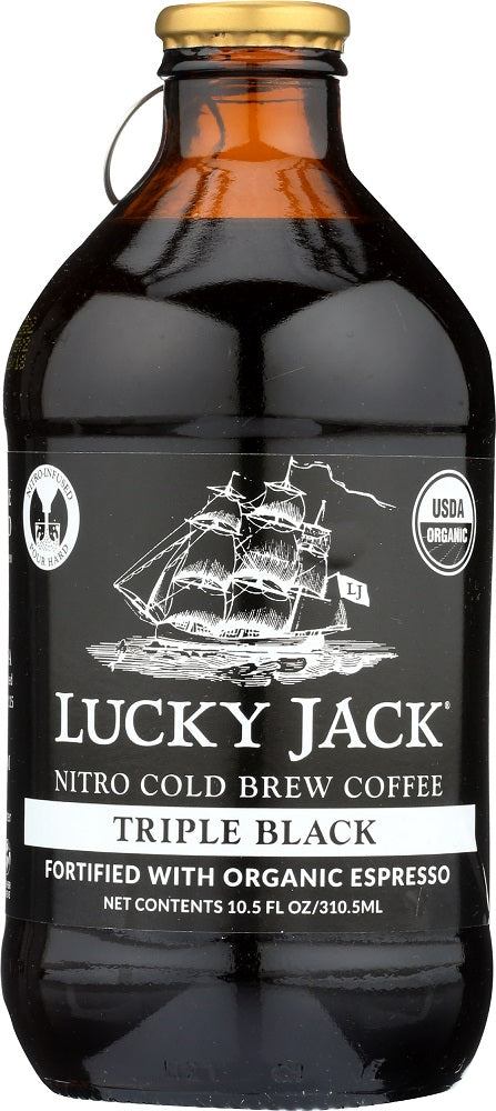 LUCKY JACK: Nitro Cold Brew Triple Black Coffee, 10.5 oz