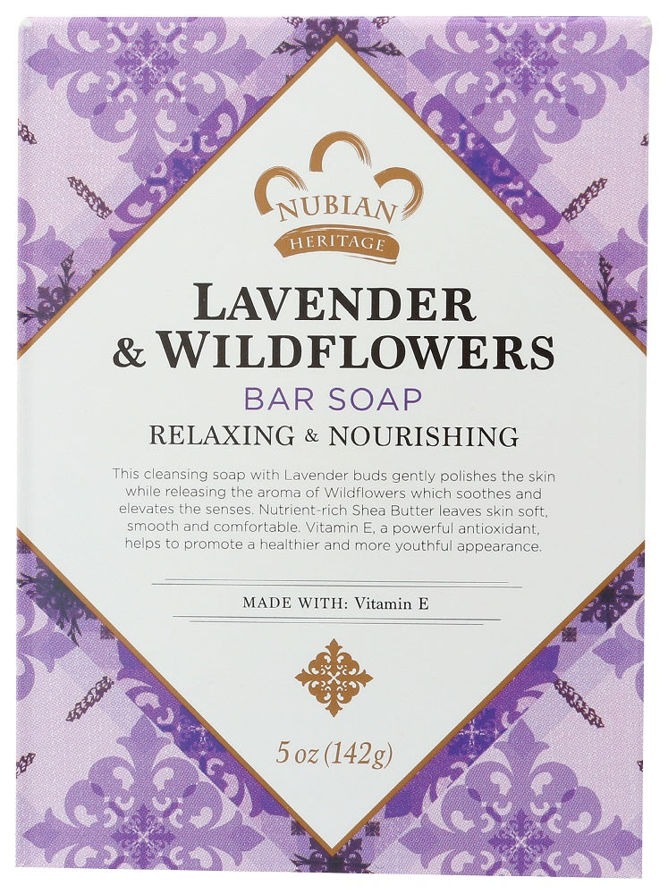 NUBIAN HERITAGE: Lavender & Wildflowers Bar Soap, 5 oz