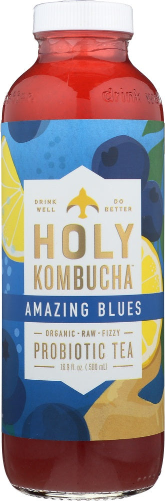 HOLY KOMBUCHA: Amazing Blues Probiotic Tea, 16.9 oz