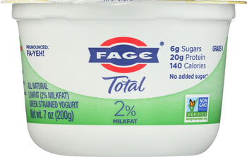 FAGE TOTAL GREEK: 2% Greek Strained Yogurt, 7 oz