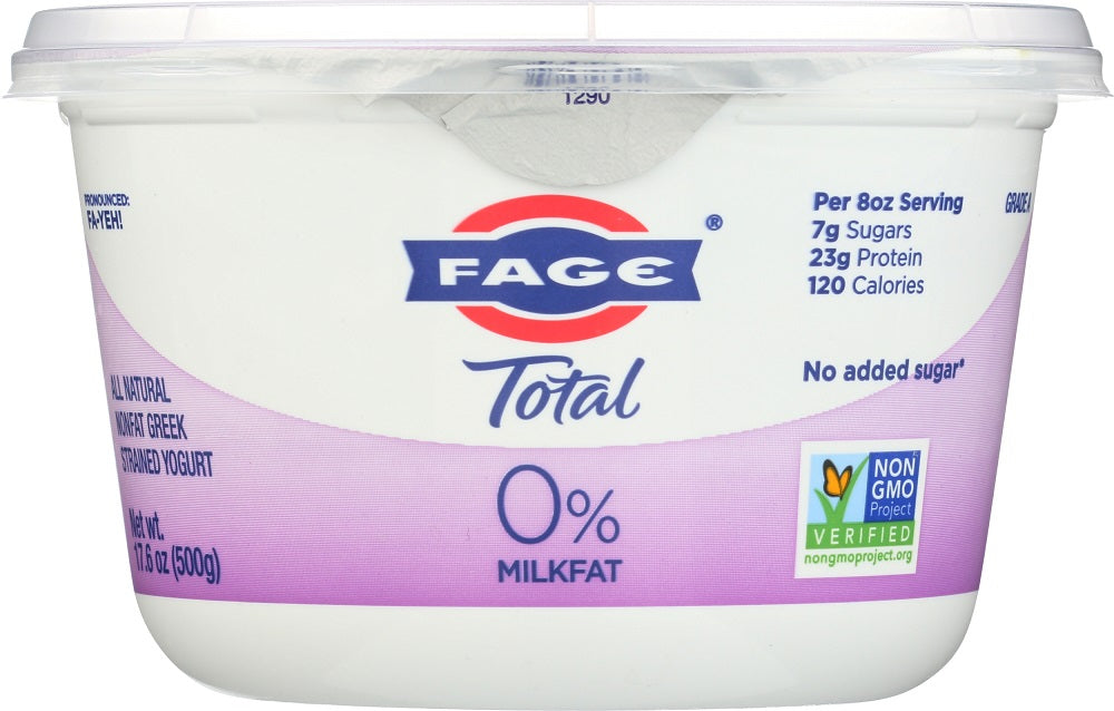 FAGE TOTAL GREEK: 0% Nonfat Plain Greek Strained Yogurt, 17.6 oz