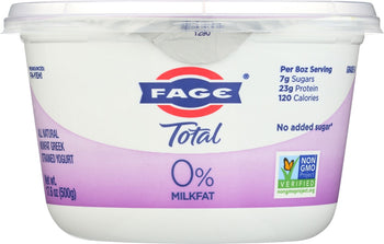 FAGE TOTAL GREEK: 0% Nonfat Plain Greek Strained Yogurt, 17.6 oz